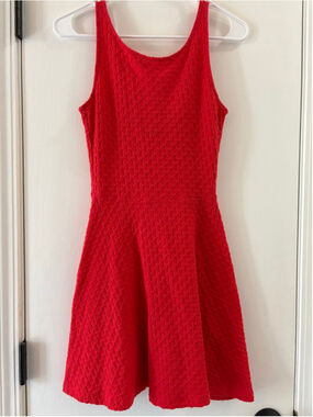 Women's H&M Red Textured Mini Dress Size 4